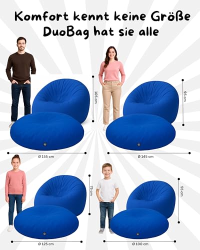 PATCH HOME Sitzsack 2 in 1 Sitzkissen Bodenkissen für Erwachsene & Kinder - Gaming mit Füllung...