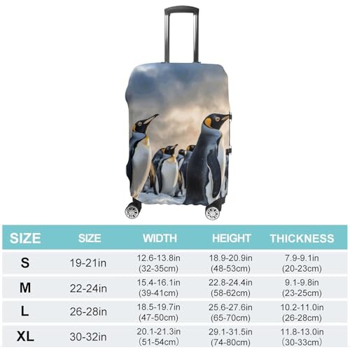 Sea Penguin Elastic Luggage Cover Suitcase Protector for 19-32 Inch Suitcases | Universal Stretchable Travel Bag Cover | Anti-Scratch, Washable with Zipper Closure S2