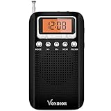 Portable Digital Radio with Alarm Clock - Best Reception and Longest Lasting. AM FM Compact Radio...