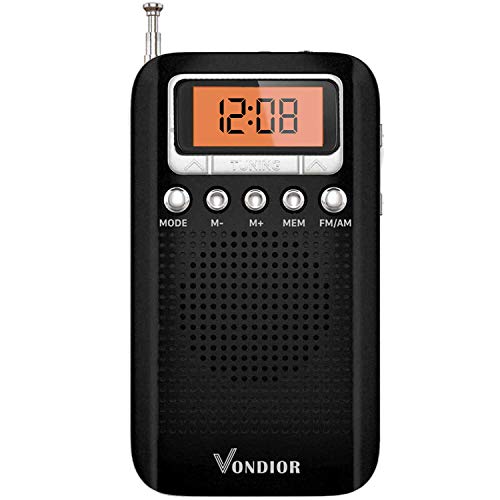 Portable Digital Radio with Alarm Clock - Best Reception and Longest Lasting. AM