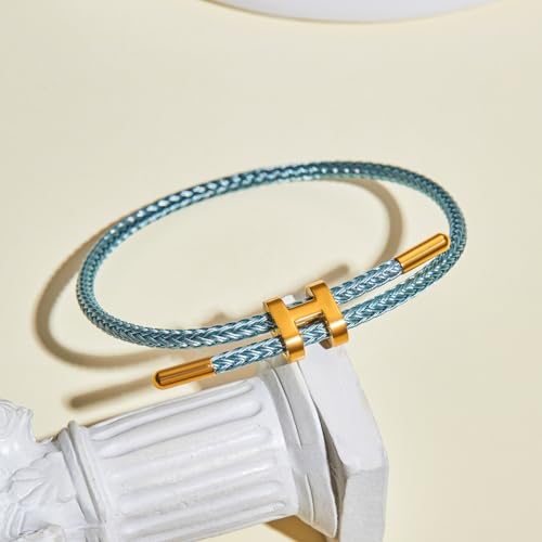 Image of AIMADE Bracelets for Women Adjustable Charm Bracelet, 18k Gold-plated Buckle Design Titanium Steel Wire Rope Women's Gift Jewelry