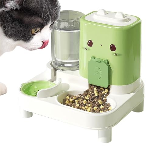 Chaies Automatischer Katzenfutterautomat - 2 In 1 Automatischer Haustierfutterspender - Abnehmbarer Wasserspender Für Kätzchen Welpe Zu Hause Trinken