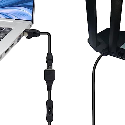 RIIEYOCA Cat6 Ethernet Patch Cable Switch On/Off RJ45 Male to Female High Speed Internet Network Cable LAN with Disconnect Switch - Image 4