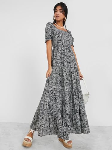 Image of Styli Women Tired Maxi Dress | Flowy Silhouette with Comfortable Fit | Elegant and Stylish Design | Perfect for Casual and Occasion Wear