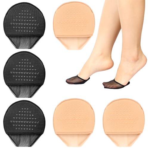 Women's Toe Topper Socks Seamless Socks with Padding Cushion Non-Slip No Show Half Socks for Women Girls