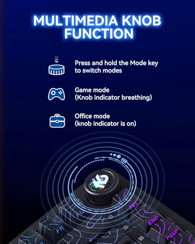 Image of LEOBOG HI75C Pro Mechanical Wireless Keyboard, 75% TKL RGB Backlit Buletooth Mechanical Keyboard with Hot Swappable Reaper Switch for MAC /Window /Andriod /PC Gaming - Turquoise Switch, Black