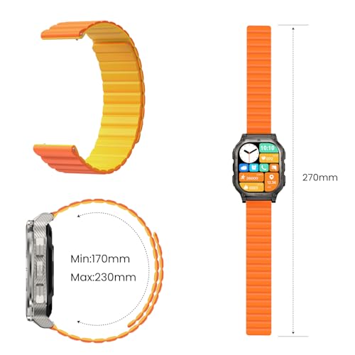 Image of AMAZTIM Watch Bands, Magnetic Silicone Replacement Band, Easy Install and Quick Release, 22mm, Watch Strap Compatible M2 /T2 /M3 /T3 /M3U /T3U Smart Watch