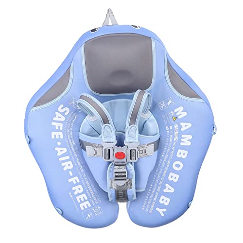Image of Lanckeli Baby Pool Float 3 Months-2 Years, Baby Float with Canopy, Tail and Harness, Non-Inflatable Infant Pool Float with Sunshade, Waterproof and Quick Drying, Suitable for Pool, Sea.