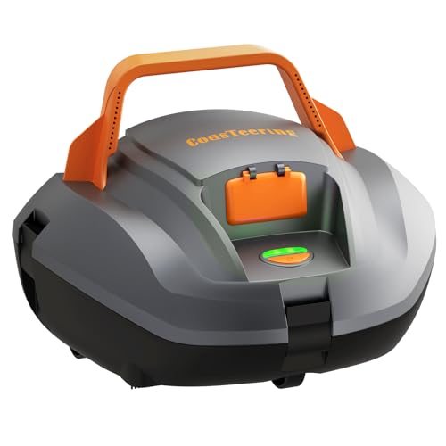 Coasteering Planet Edge Pool Vacuum for Above Ground Pool, 120-Min Runtime, Powerful Dual-Motor, Adjustable Cleaning Path, Cordless Robotic Pool Cleaner for Flat Pools Up to 850 Sq.ft, Light Grey
