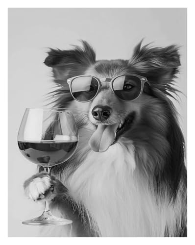 Art mural chien décoration d'intérieur affiche toile noir et blanc LEMST