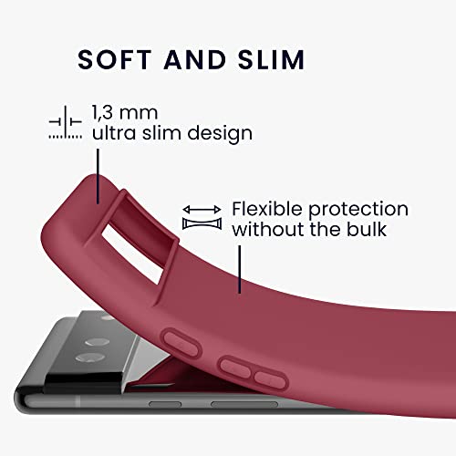 kwmobile Case for Google Pixel 6 Case - Soft Cover - Shockproof TPU Material - Wireless Charging - Rhubarb Red - Image 2