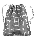 Large Drawstring Hair Dryer Travel Storage Bag Cotton Linen Pouch Organizer Makeup Shoe Storage Bag 10'x 11' (2 Pack)