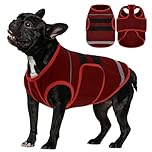 IDOMIK Dog Anxiety Vest, Adjustable Thunder Jacket for Dogs Anxiety Relief, Soft Dog Calming Shirt for Thunderstorms, Fireworks, Vet Visit & Separation - Suitable for Small Medium Large Dogs,Red,S