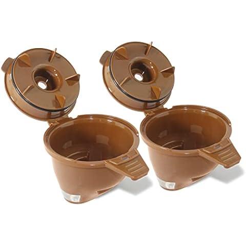 2-Pack Single Serve Ground coffee Brew Basket for Hamiltion FlexBrew Coffee Maker Models 49974 49975 49976 49979 49957 49954 49947 49940 49950 49966 49968 Filter Part, Brown Cover