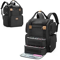 Maletin Manicura Ebay BAFASO Mochila Organizadora de Esmaltes de Uñas para 70 Botellas y Lámpara de Uñas, Bolsa para Esmalte de Uñas con 2 Bolsas Extraíbles (Solo Bolsa), Negro