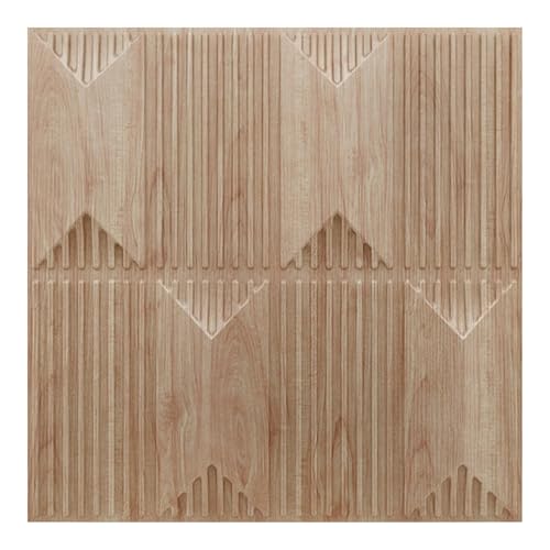 Image of Kayra Decor Wall Panels for Bedroom PVC Artisian Design, Beech Wood Color 19.7 inch x 19.7 inch (Pack of 18) - Covers 48.51 Sq. Ft.