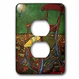 3dRose (LSP_255353_6 2 Plug Outlet Cover Immagine di Van Gogh Pittura dell'artista Paul Gauguins Chair