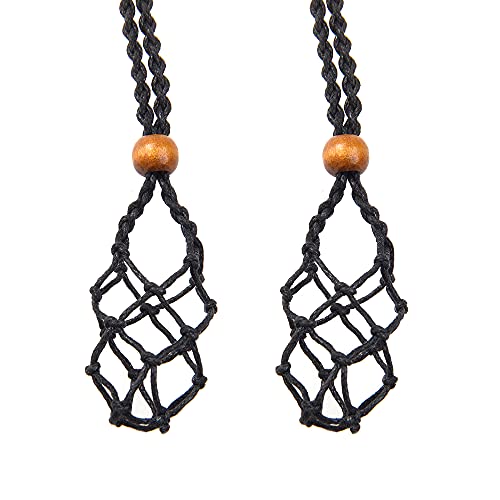 2PCS Necklace Cord, Adjustable Crystal Holder for Stones,Replacement Necklace Rope with Length Braided Necklace for Irregular Raw Stone DIY Bracelet