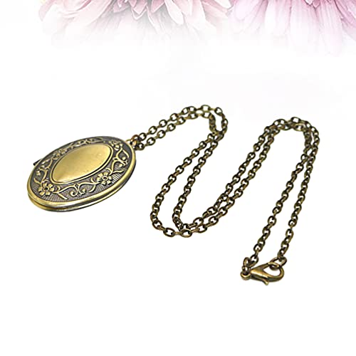 Vintage Tone Locket Picture Open Diy Antique Oval Charm Pendant Necklace, Metallic, 540X55R6E7H17Z #TOP2
