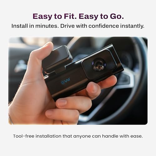 Image of EVM Dash Cam Full HD 1080P | Car Dash Camera with WiFi | 120 Wide Angle | Loop Recording | G-Sensor | App Control | Type-C | 1 Year Warranty (EVM-DCAM-01)