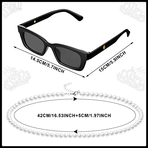 Jutom 36 Pcs 1920s Themed Party Set Vintage Sunglasses Crowns Princess Tiaras Necklaces Flapper Accessories for Breakfast Birthday Bachelorette Gatsby Party Cosplay Halloween Decoration — view 6