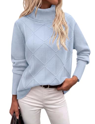 Pullover für Damen Langarm Rollkragen Tops Lässiges Winter Strickpullover