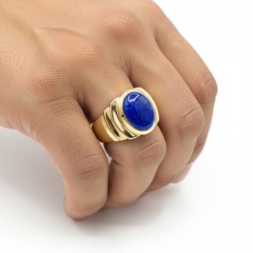 Image of 55Carat Choose Your Color Natural Birthstones 18 K Gold Plated Ring Bold Statement Jewellery Sizes 4-13