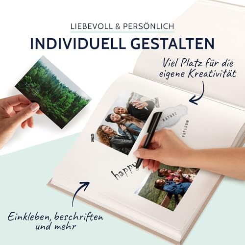 goldbuch 31605 Fotoalbum Summertime Trend 2, Fotobuch mit 100 weißen Seiten mit Pergamin Trennblätter, Foto Album mit Leinen Einband, bis zu 600 Bilder, Hochwertiges Papier, Beige, 30 x 31 cm