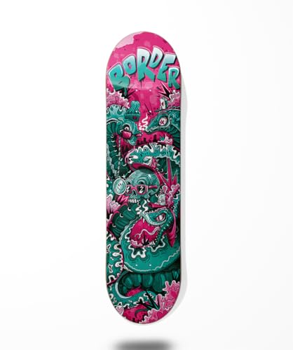Border monopatín Skate Skateboard Deck Tabla - Snake Pink 8.0