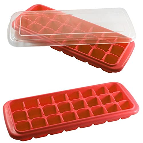 kit 3 Forma De Silicone 24 Gelo Cubo Frutas papinha C Tampa