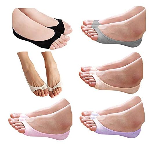 Women's Hidden Socks Summer Open Peep Toe Socks with Anti-slip Heel Grip Toeless No Show Socks 6 Pairs (Mixed color)