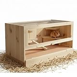 Mucola Hamsterkäfig 60x35x30cm Nagerheim Mäusekäfig Rattenkäfig Kleintierkäfig Nagerkäfig Holzstall Kleintiergehege