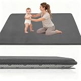 Stqyeiw Tappeto Gioco Bambini 120 x 120 cm x2cm Extra Spesso Tappeto Gioco Neonato Impermeabile Tummy Time Neonati Grigio Scuro