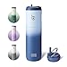 Edelstahl Trinkflasche  günstig Kaufen-BOTTLE BOTTLE Isolierte Trinkflasche 680 ml(24oz) mit Strohhalm, Deckel und Griff für Sport, Reise, Fitnessstudio, Edelstahl-Wasserflasche, doppelwandig Metall-Thermosflasche auslaufsicher (Blau FV)