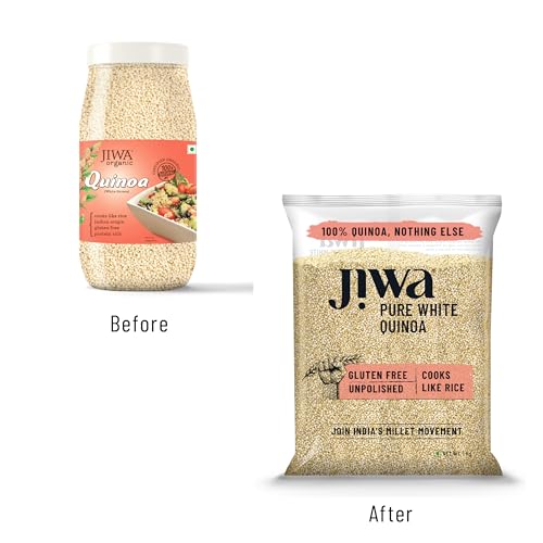 Image of Jiwa Pure White Quinoa | High Protein | Cooks Like Rice | Gluten Free| Superfood | 1 Kg
