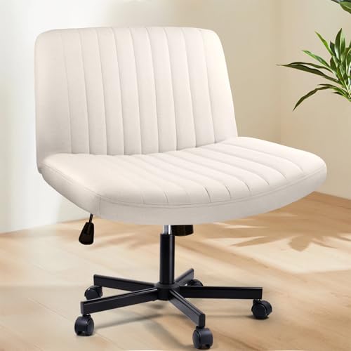 Criss Cross Chair with Wheels, Cross Legged Office Vanity Chair