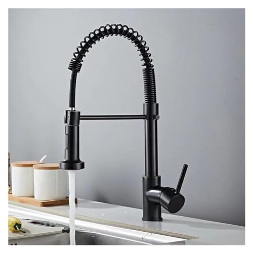 Mitigeur de cuisine en laiton total noir et doré chic pour évier moderne