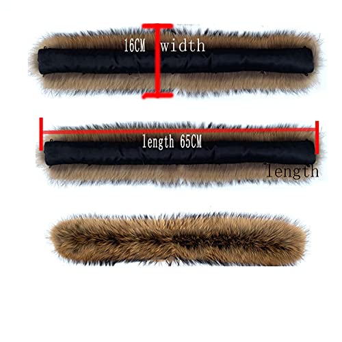 Real Pelts Collar Neck Warmer Scarf Raccoon Hair Collars Neck Wraps Hood Unisex long65CM width16CM2