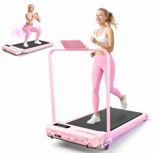Image of ANCHEER Walking Pad with Incline - Under Desk Treadmill with Handle Bar