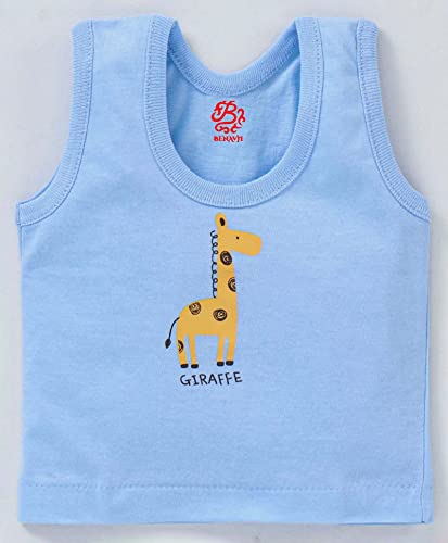 Image of BENAVJI Light Color Printed Soft Cotton Regular Fit Sleevless Baniyan Unisex Boys' & Girls Kids Vest Pack of 6