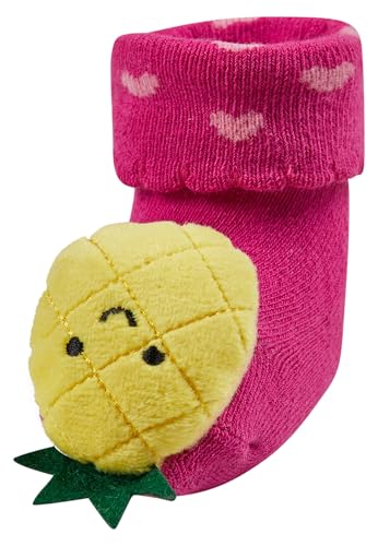 Sterntaler Baby Rasselsocken Ananas Baby-Socken mit Umschlag Innenfrottee Ananas-Figur und integrierter Rassel Purpur Größe 16