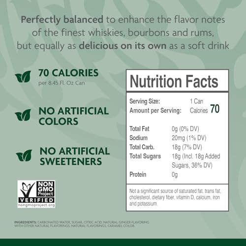 Image of Fever-Tree Ginger Ale - Premium Mixer for Cocktails and Mocktails, 8.45 fl oz Cans, Pack of 4 - Naturally Sourced, Non-GMO