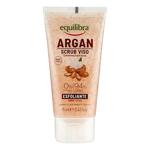 Equilibra Scrub Viso Argan, 75 ml (Confezione da 1)