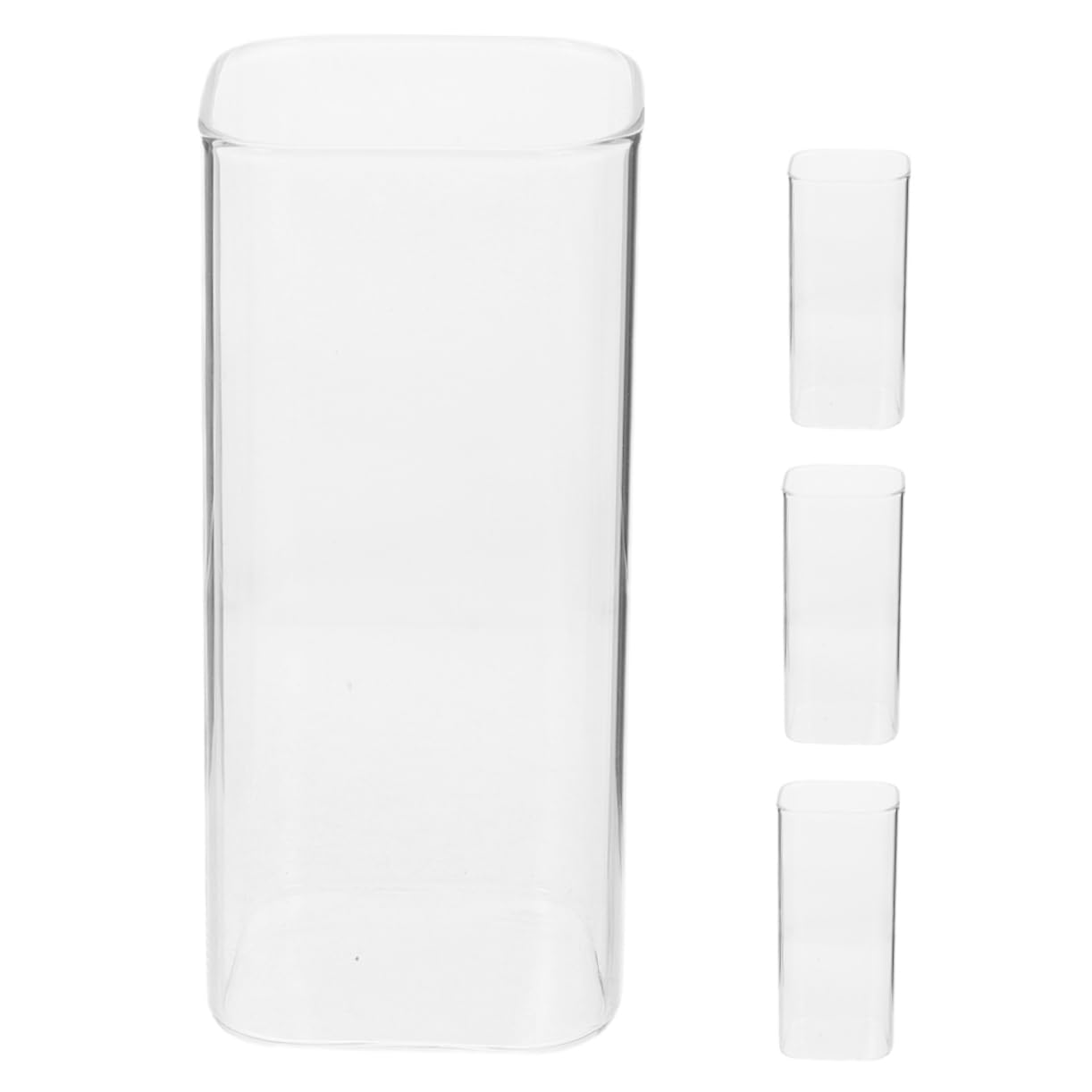 OSOLADY 4Pcs Stackable Drinking Glasses High Borosilicate Glass Cups for Water Iced Tea Juice Versatile Glassware for Home Restaurant Use