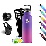 Mulbijeo Botella Agua Niños 500ML, Termo Agua Fria, Cantimplora Termica Sin BPA, 12H Caliente/24 Frío, Cantimplora Acero Inoxidable 18/8, Botella Acero Inoxidable para Deporte, Oficina, Yoga