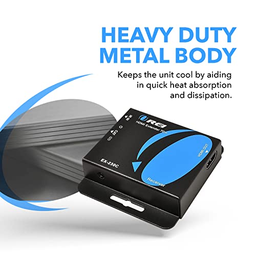 Orei 4K Hdmi Over Ethernet Cat6/Cat7 Extender, Extender Rj45 4K@30Hz Upto 130 Ft 1080P Upto 230 Ft Full Hd Poc Transmitter & Receiver Ir Loop Out (Ex-230C) #TOP7