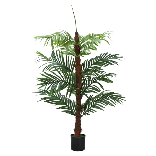 melos Artificial Palm Tree, 4FT Modern Fake Plant Decor,Faux Palm Tree for Living Room,Bedroom,Entryway, Home Office Indoor Decor Housewarming