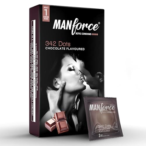 Image of Manforce Xotic Chocolate Flavoured Condoms for Men | 10 pcs | Dotted, Contoured, & Lubricated Latex Condoms | For Enhanced Pleasure of Both | India's No. 1* Condom Brand for Safe Sex