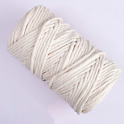 Corde, corde en nylon, cordon en coton for macramé for plantes murales, corde en coton naturel for macramé 2 mm, 3 mm, 4 mm, 6 mm, cordon en coton solide et durable for les travaux manuels, tapisserie