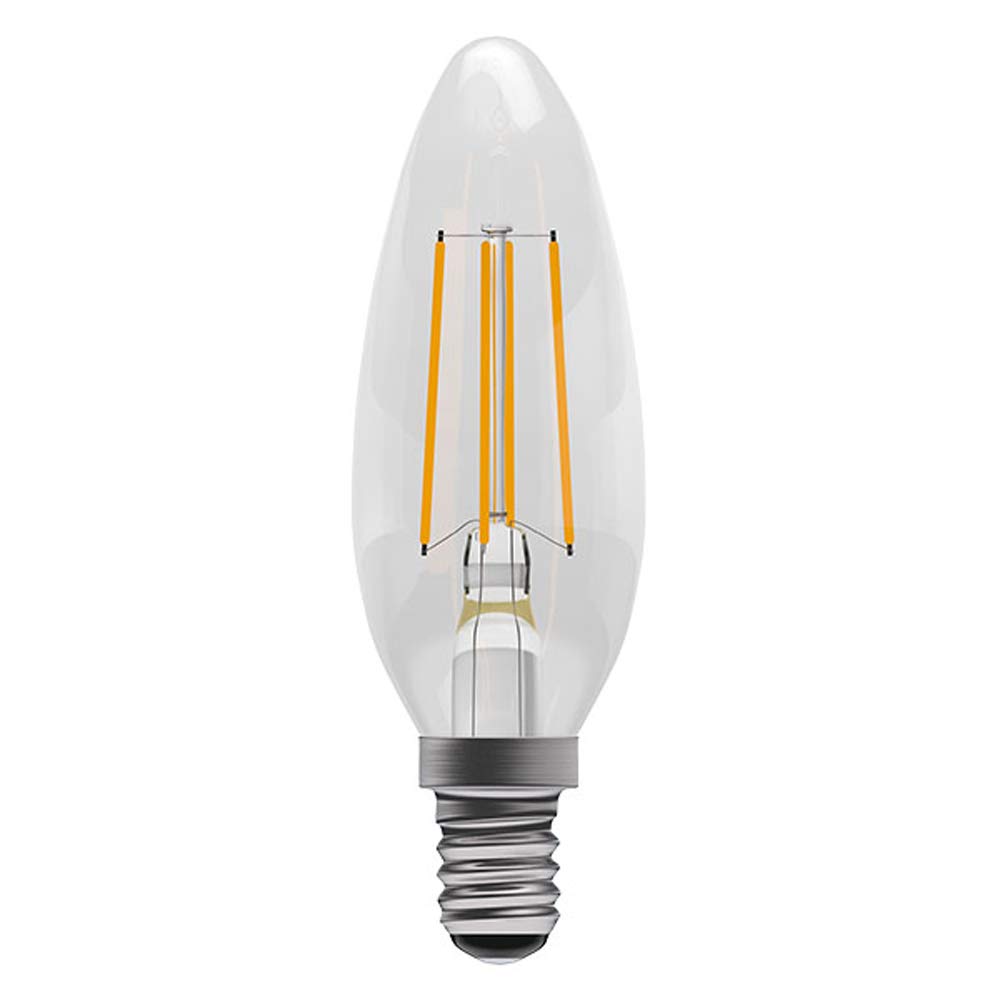 Clear Dimmable LED Filament Candle E14 4W Bell Lighting Aztex